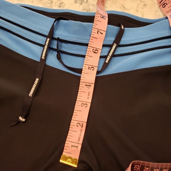 Nike Dri-fit Running Capri Leggings Black/Blue Sz. SM - Picture 14 of 15